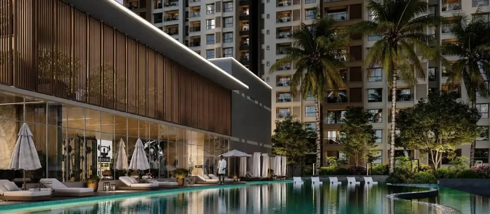 Prestige Velachery lap pool and gym pavilion