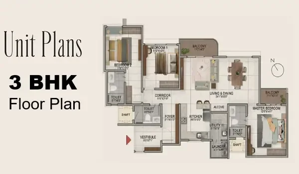Featured Image of Prestige Velachery 3 BHK Apartment Floor Plan